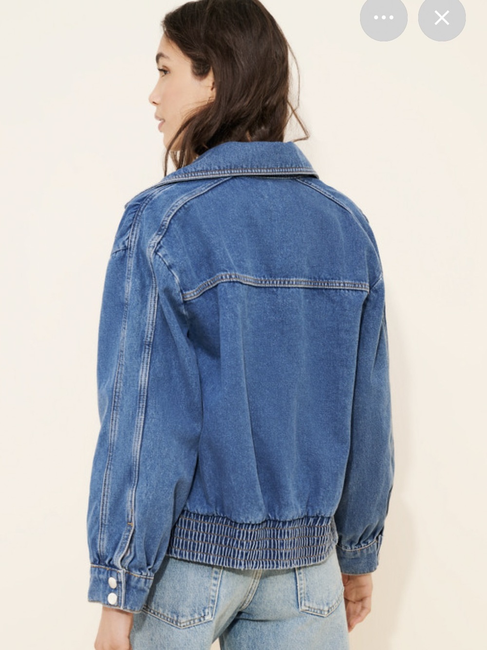 Anthropologie Pilcro Utility Denim Bomber Jacket Oversized Women’s XS NWT - Picture 15 of 15